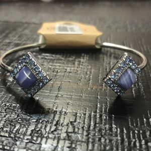 NWT! Blue Crystal & Agate Double Diamond Bracelet!